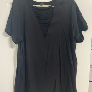 Torrid Black Cut Out Relaxed Blouse